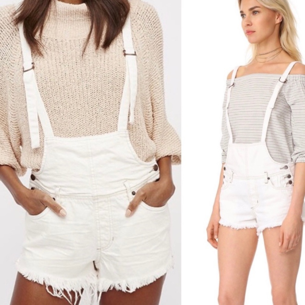 Free people white overalls